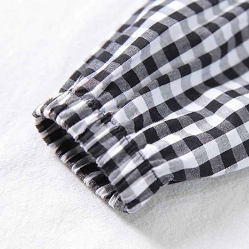 Детские платья Мода 2017 г. девушка  платье плед печати Кружево детская одежда с