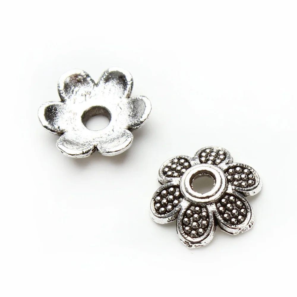 100 шт./лот антиквидовые Полые бусины из цветков сплав сосуд шляпка с цветком