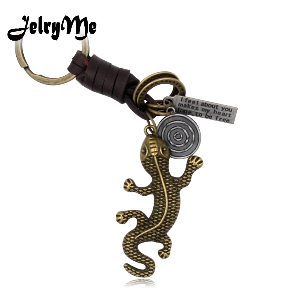 Брелки в стиле ретро 5*5 см с бронзовой Ящерицей гекконом модные брелки подвеской