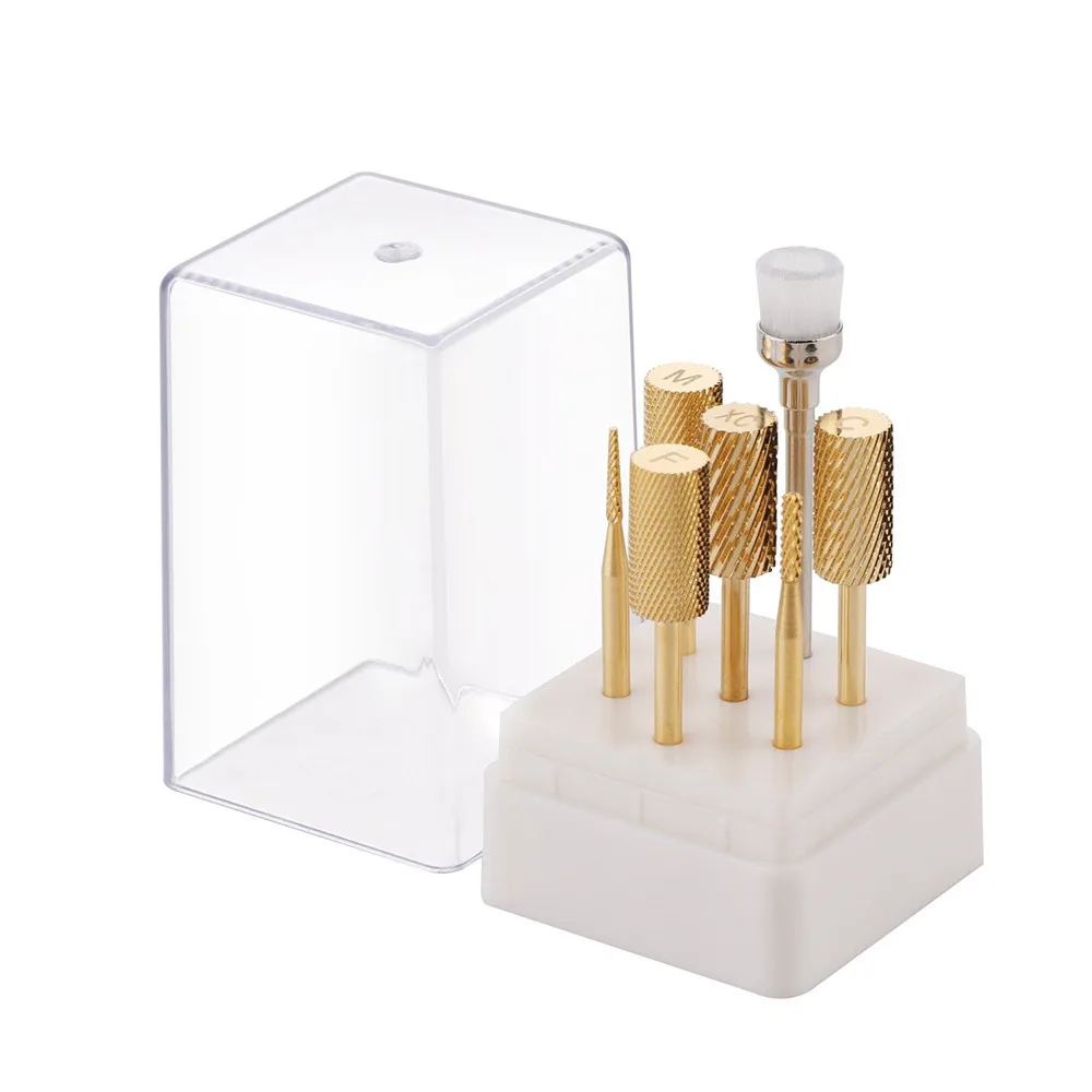 

MAKARTT 7PCS Professional Nail Drill Bits Set Electric Nail File Carbide Bit Silver Gold Nail Art Tools F0708