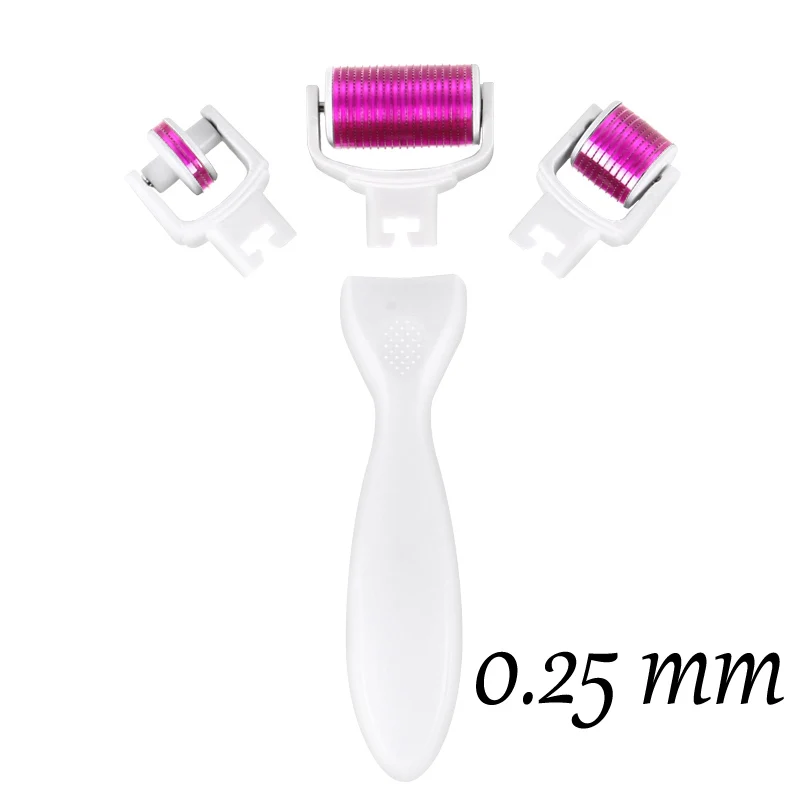 3 in 1 white 0.25 mm DARSONVAL DRS 3 в 1 микро иглы Дерма ролик Титан мезороллер микроиглы машина для ухода за кожей и тела лечения - Цвет: 3 in 1 white 0.25 mm