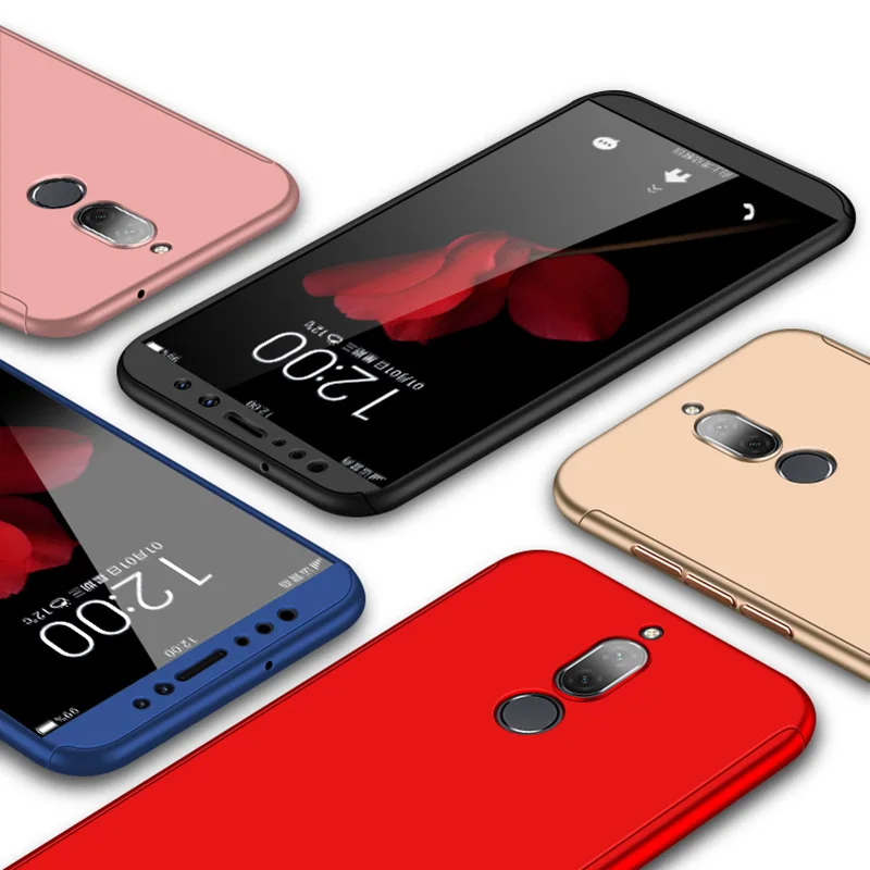 360 Degree Full Protective For Huawei Mate 9 10 20 Lite Pro X Slim Hard PC Case With 9H Free Tempered Glass Screen Protector |