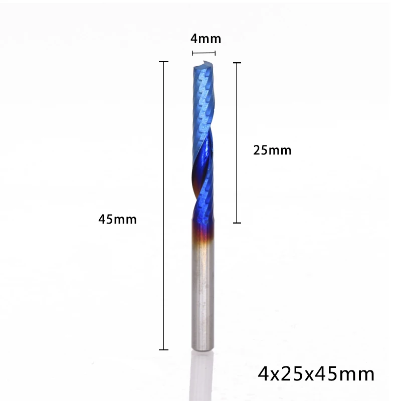 4x25x45L XCAN 1 шт. 4 мм хвостовик 8-32 мм длина резки одинарная Флейта концевая мельница с нано синим покрытием 1 флейта фреза Карбид ЧПУ Биты - Длина режущей кромки: 4x25x45L