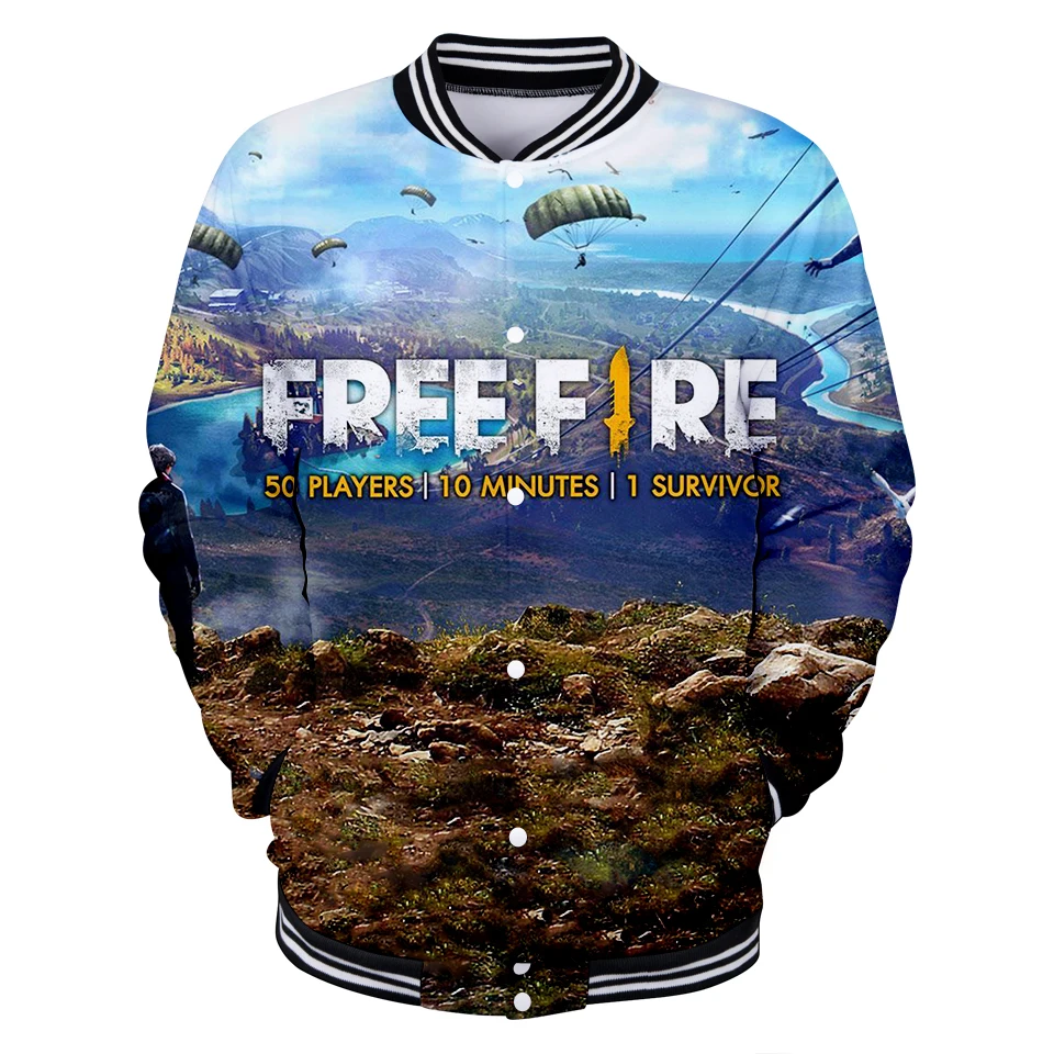 Бейсбольные куртки Free Fire с 3D принтом для женщин и мужчин модная уличная одежда
