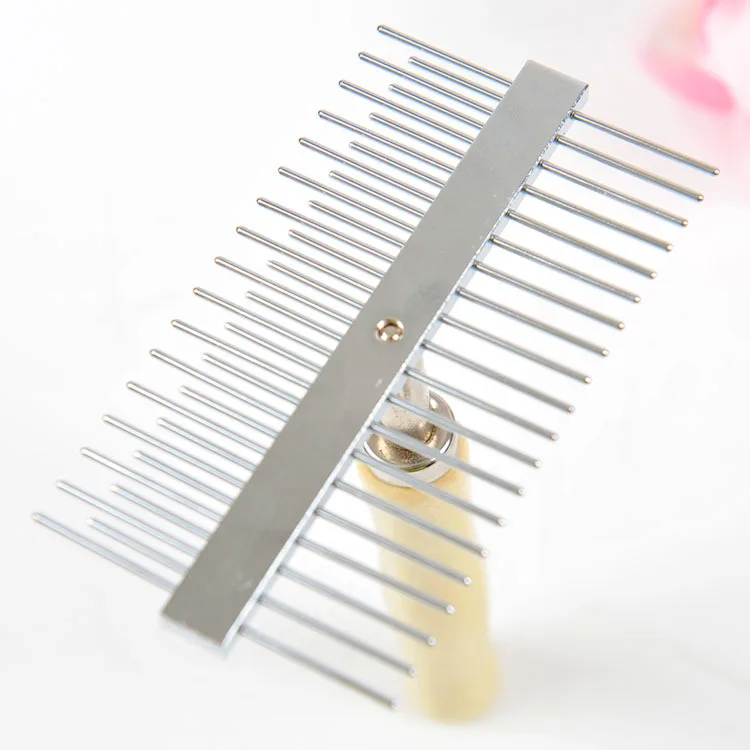 Двухсторонняя деревянная ручка из нержавеющей стали большая расческа для собак