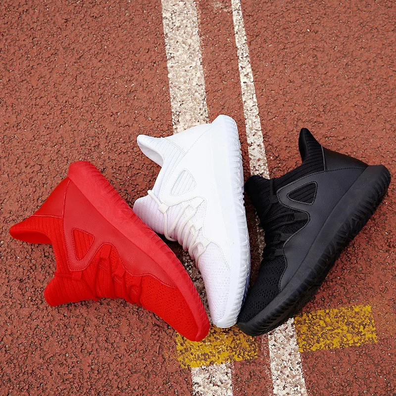 Male Sneakers Mesh Breathable Running Shoes Men Black Red White Anti Slip Outdoor Sport Shoes Athletic Training Footwear for Men