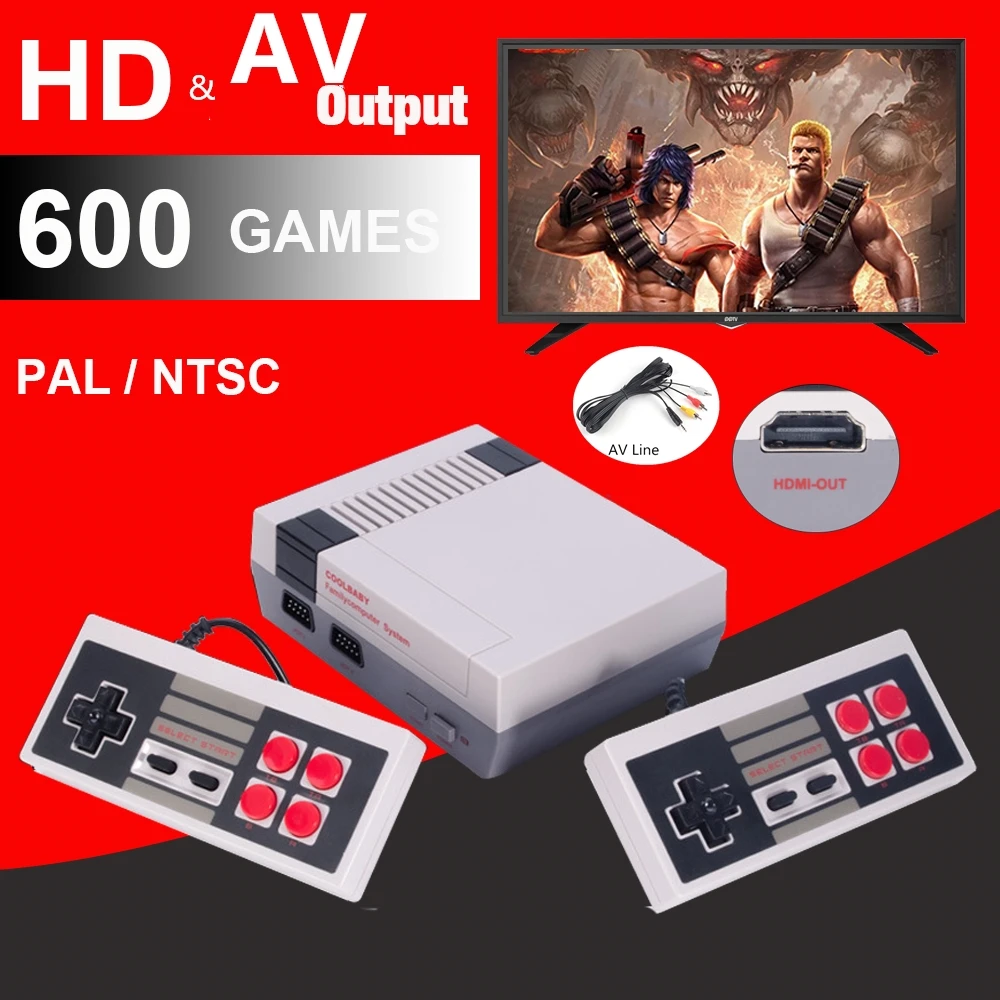 10pcs COOLBABY HDMI Mini TV Game Retro Console Support Handheld Player Video To With 600 Built-in Games | Электроника