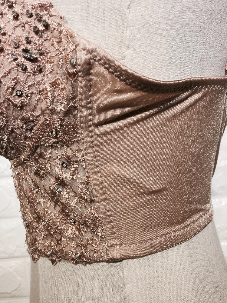 С кружевным плетением из бисера Бюстье жемчуг алмаз Push Up ночной клуб Bralette Для