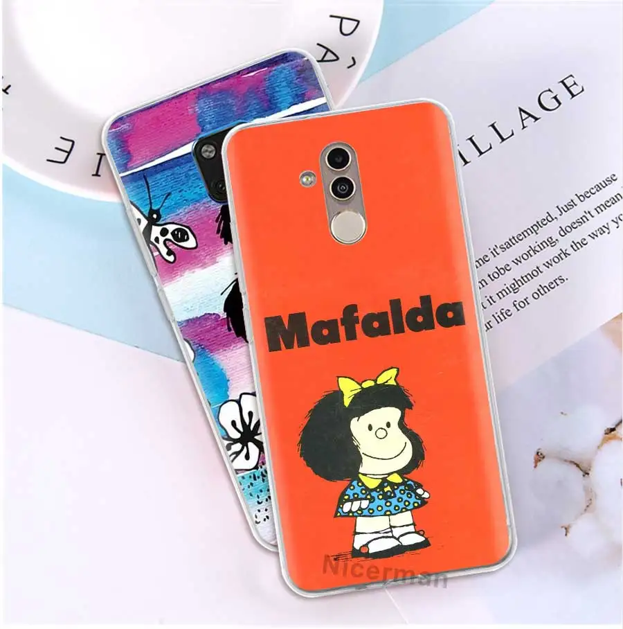Силиконовый чехол из ТПУ для huawei mate 30 5G 10 20 Lite P30 P20 Pro Чехол Mafalda мультяшный мягкий прозрачный чехол