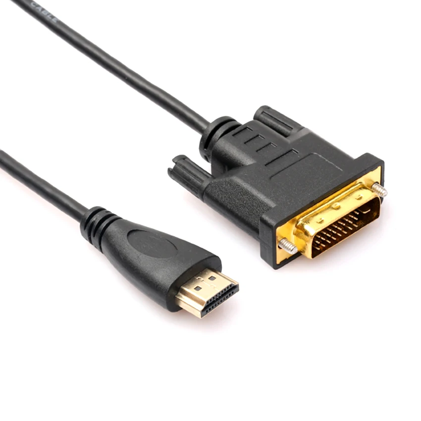 100 шт./лот HDMI к DVI папа 24 + 1 DVI-D Мужской адаптер видео кабель золото 1080P для HDTV DVD