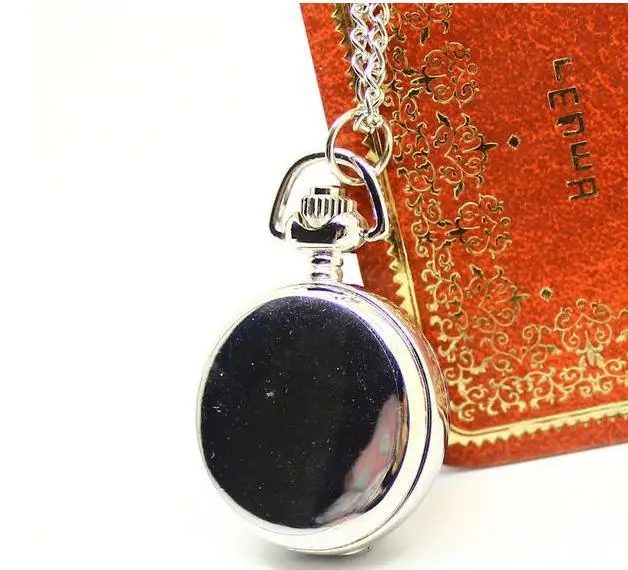 

10 pcs /lot silver butterfly pattern enamel quartz pocket watches necklace with chain woman children gift