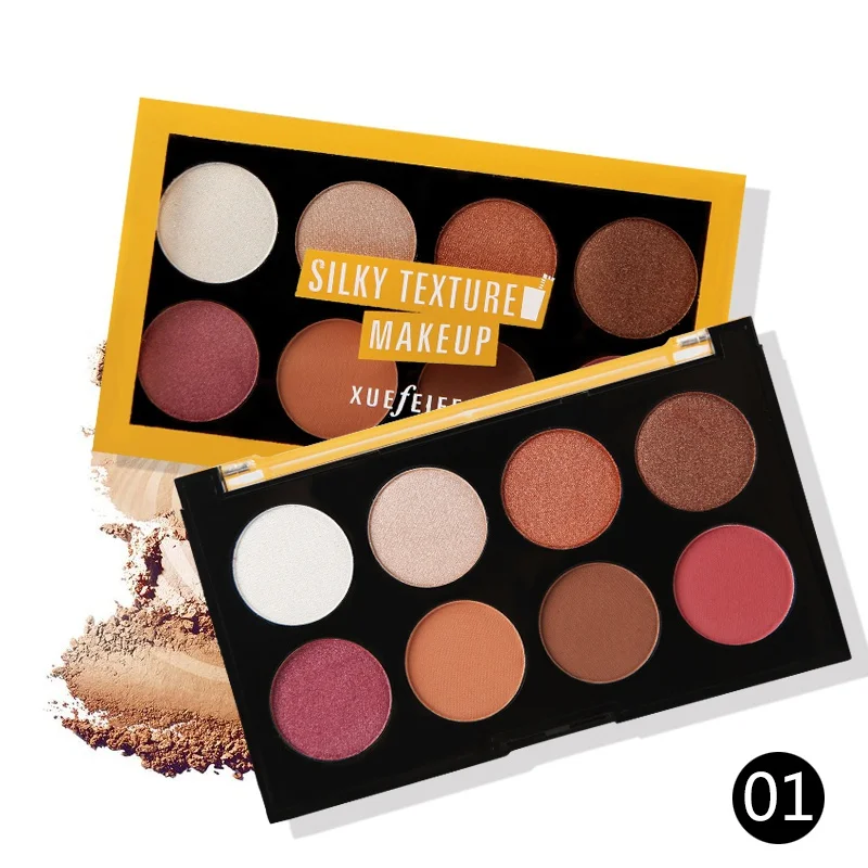 8 оттенков блестящие тени для век Палитра Контурные палитра теней полное
