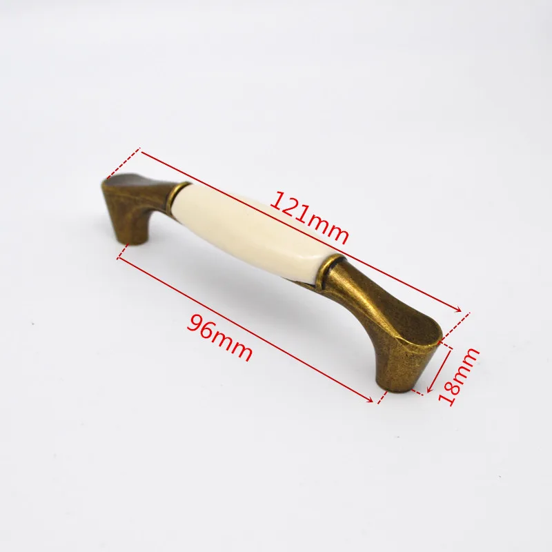 107-96mm Антикварные керамические ручки для мебельные ручки для ящиков кухонные ручки для шкафа и ручки выдвижные ручки керамические ручки - Цвет: 107-96mm