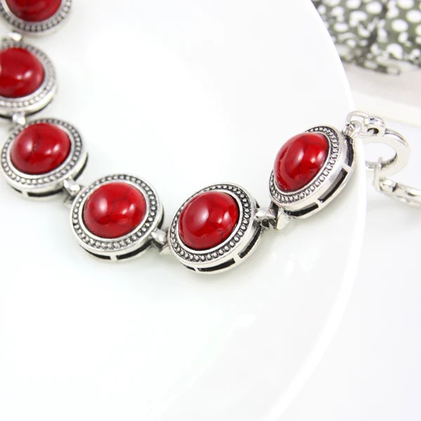 OCESRIO Винтажные Ювелирные изделия с камнями красного цвета большой колье ожерелье