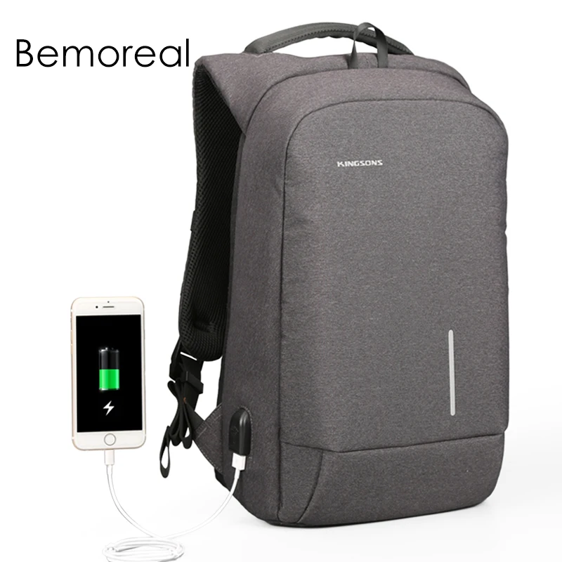 Рюкзак Bemoreal брендовый мужской рюкзак для ноутбука внешний USB зарядка