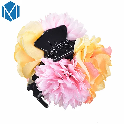 Pink Yellow М мизм горячая Распродажа Модные женские шпильки для волос шарик цветок заколки для волос коготь украшения для девочек заколки для волос Свадебные аксессуары для волос - Цвет: Pink Yellow