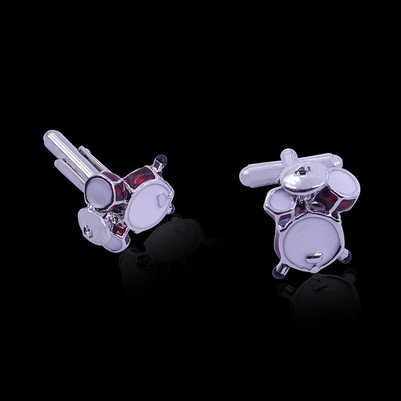 

Fancy Orchestra Red White Drum Cufflinks For Men Women Shirt Accessory Fashion Metal Cuff Links Wholesale And Retail