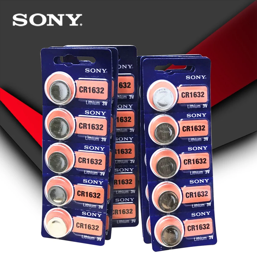 30 шт./лот sony CR1632 кнопки сотового Батарея для часы автомобиля удаленный ключевой cr 1632 ECR1632 GPCR1632 3 В литиевых Батарея