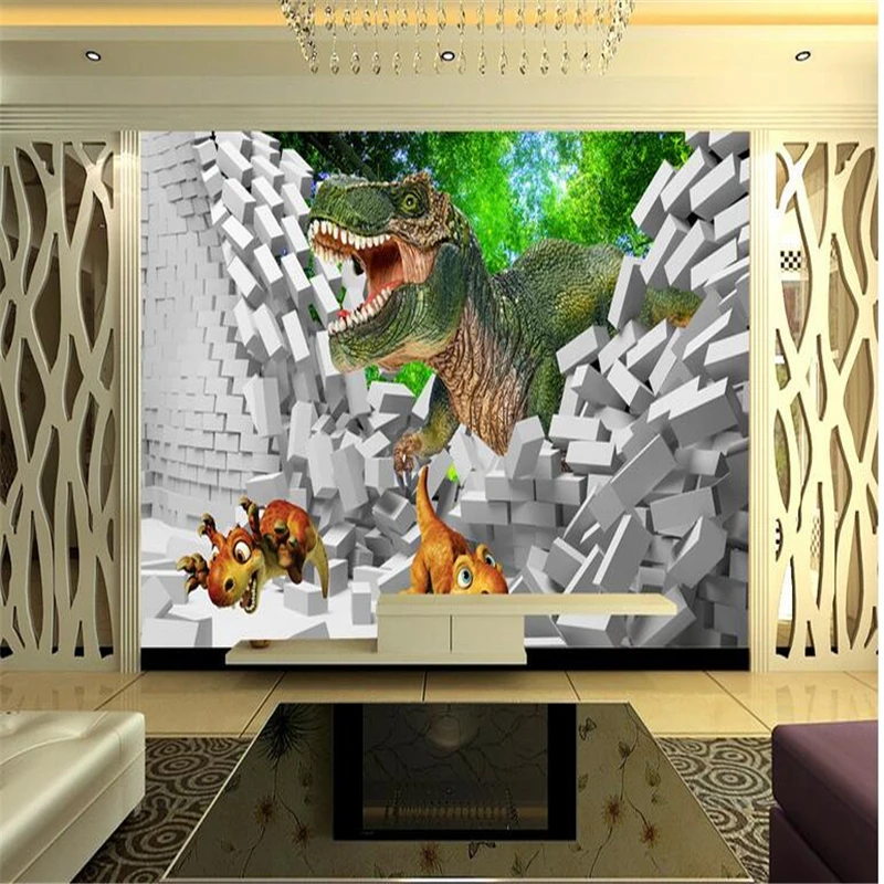 Beibehang пользовательские фото обои большой Фреска динозавр 3d стереоскопического творческого пространства ТВ фон papel де parede обои