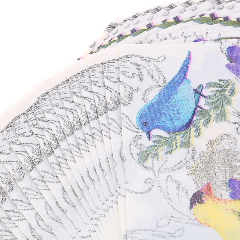 Бабочка корова цветок и птица салфетки Декор праздничные вечерние