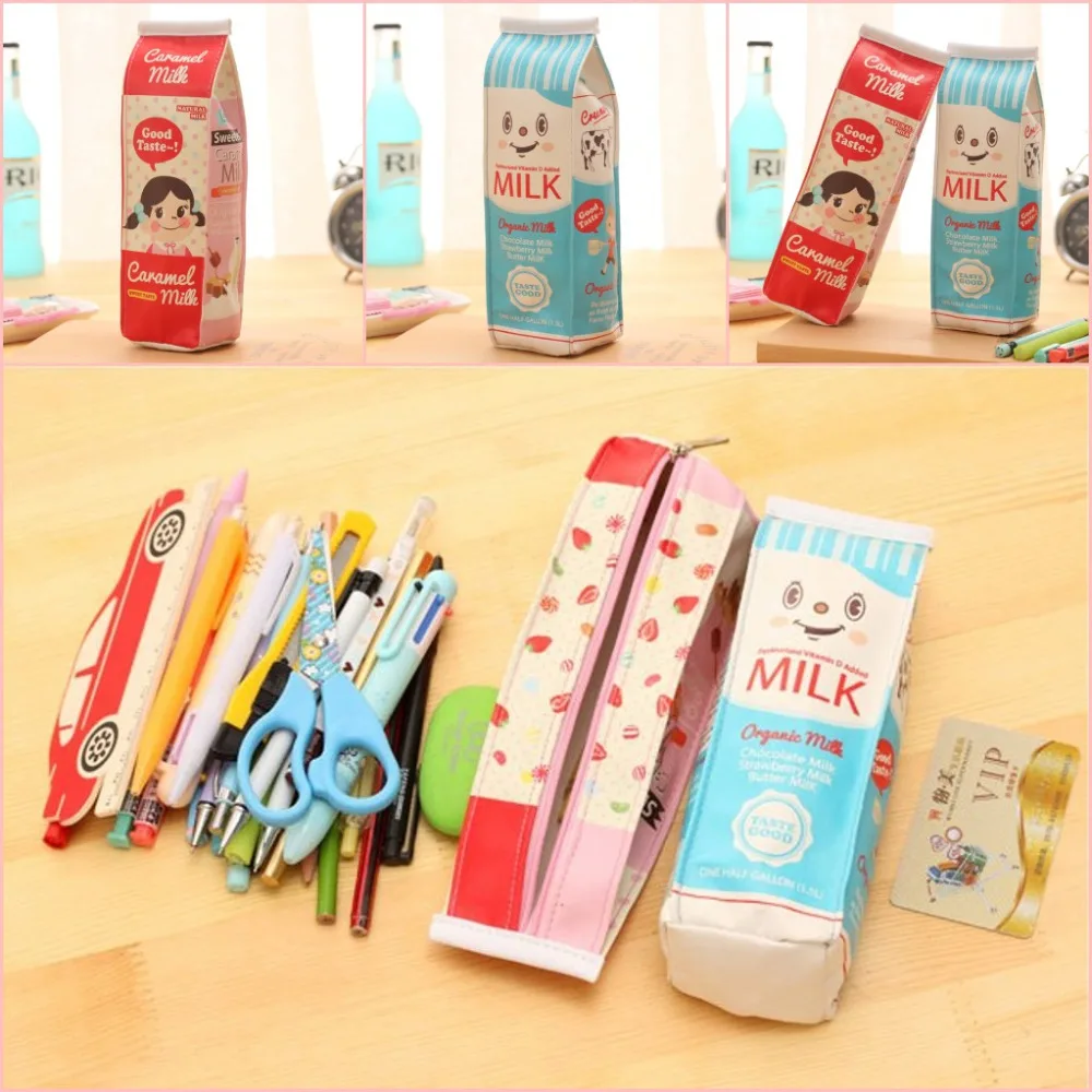 Милый корейский кавайный пенал для девочек и мальчиков коробка ручек с молоком