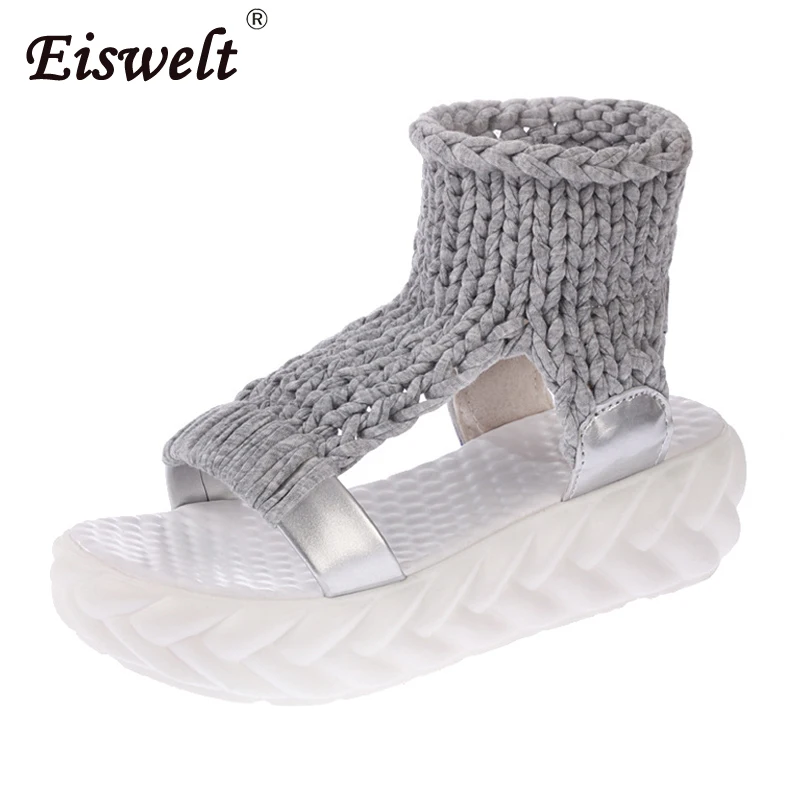Босоножки eisрант Женские повседневные Вязаные сандалии на толстой подошве