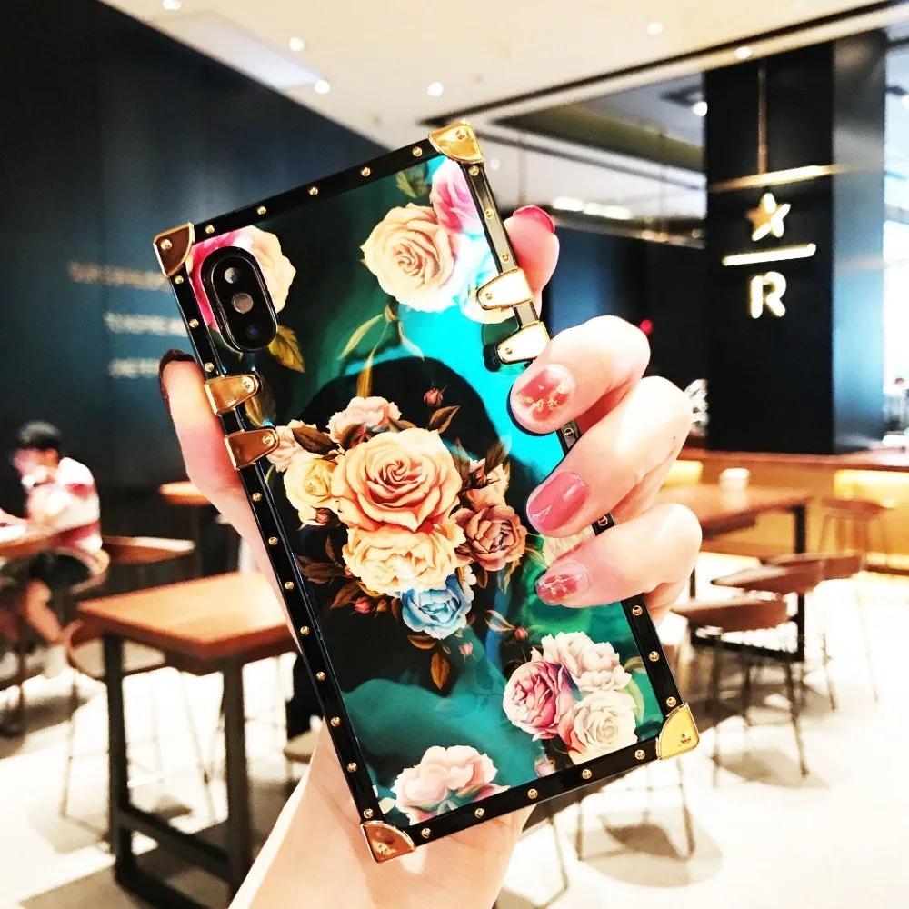 Чехол для Samsung Note9 Note8 чехол в стиле ретро квадратный с заклепками Blue Ray подставкой