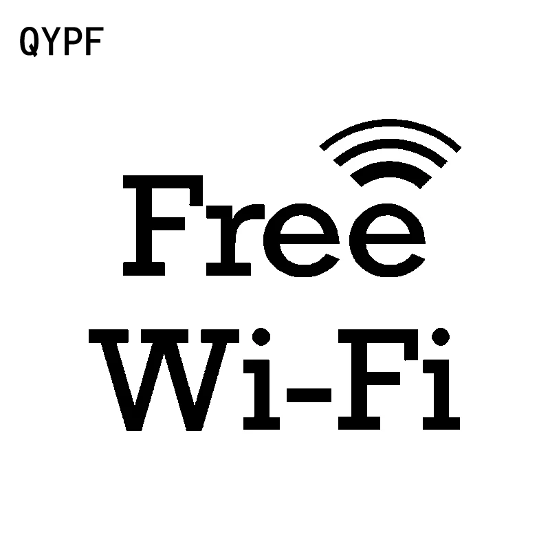 

QYPF 14CM*11.7CM Free WiFi Interesting Personality Graphical Decoration Car Sticker Decal Black Silver Vinyl C15-2215