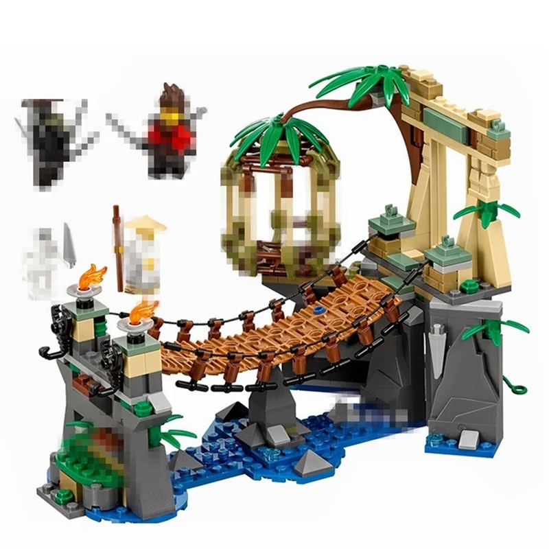 Mailackers 06059 Legoing Ninjago 70608 мастер падает 334 шт. Ninjagoe серии Джунгли дерево мост Джей Кай