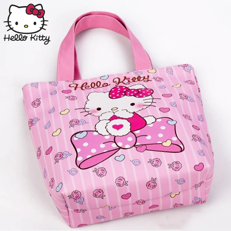 Сумка с рисунком hello kitty, плюшевый кошелек ручной работы с героями мультфильмов, милая сумка для покупок для девочек, нейлоновая портативная школьная сумка для путешествий