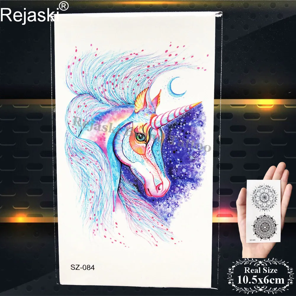 PSZ084 Флеш Милая Татуировка Водная передача временная татуировка дети рука фэйл Единорог поддельные 3D тату акварель лошадь мальчик лицо Рождество мультфильм - Цвет: PSZ084