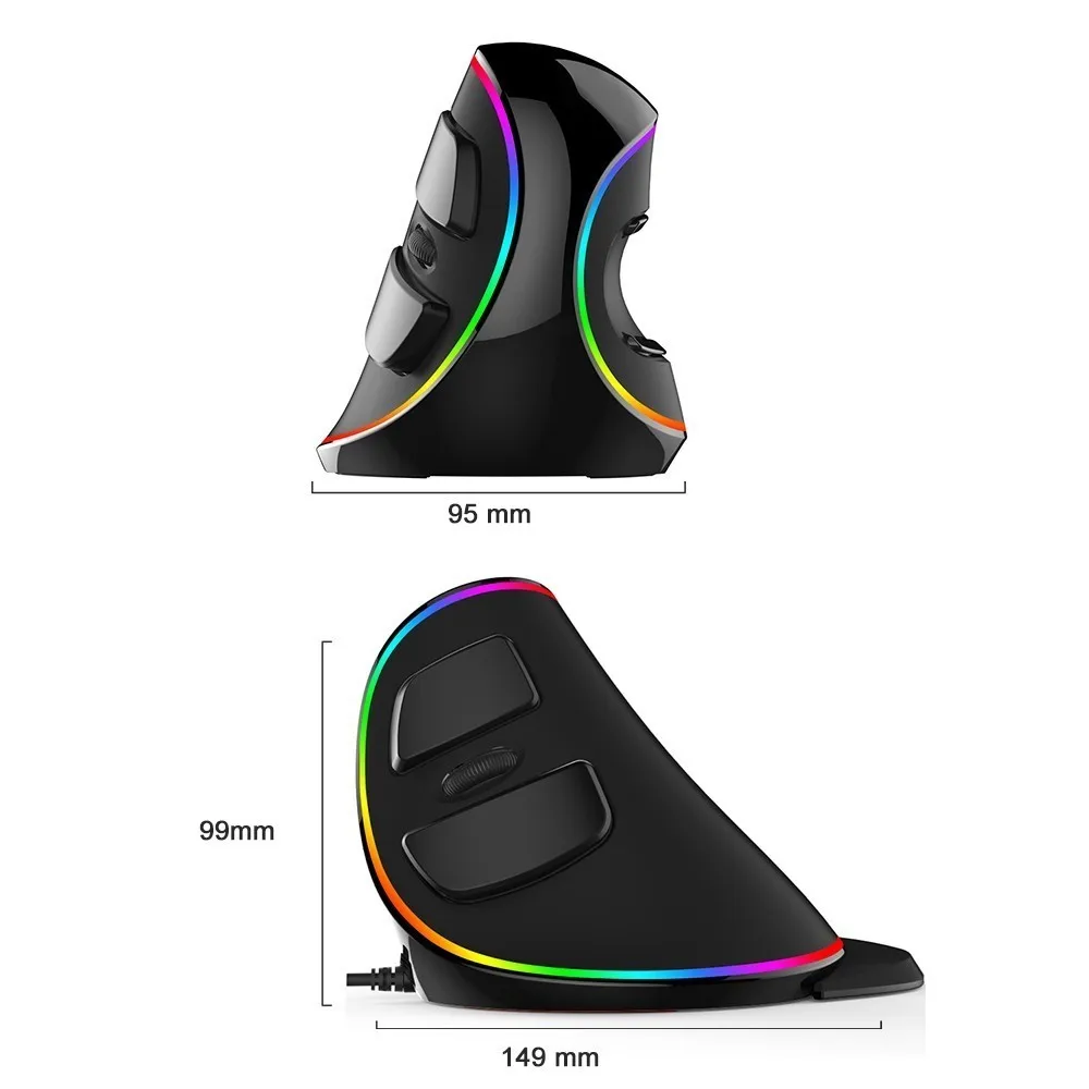 M618 плюс эргономичная Вертикальная Мышь RGB Проводная игровая мышь с Подсветка 4000