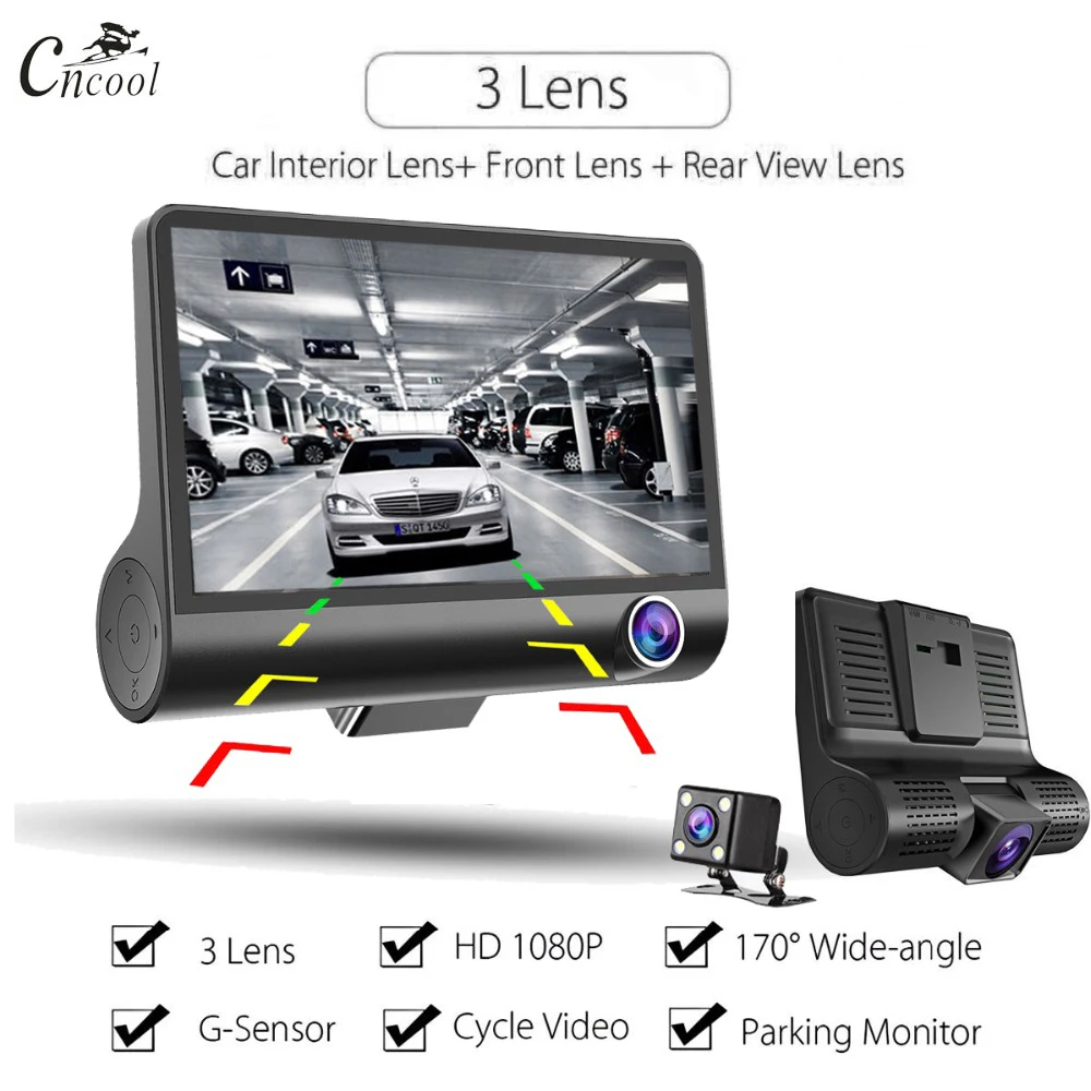 Cncool Авто Full HD 1080 P Автомобильный видеорегистратор 170 градусов в ширину 4 0 дюймов