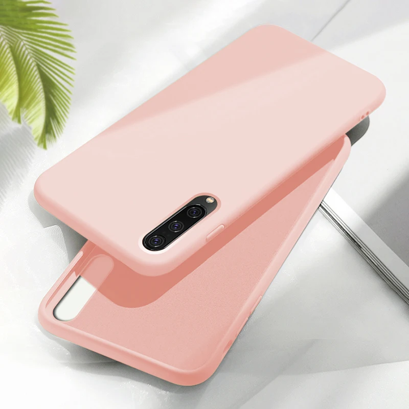 Жидкий силиконовый чехол для samsung galaxy a50 мягкая задняя крышка Роскошный телефона