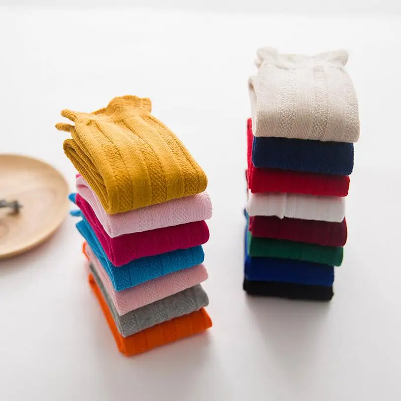 Милые мягкие хлопковые дизайнерские детские носки с кружевными манжетами в