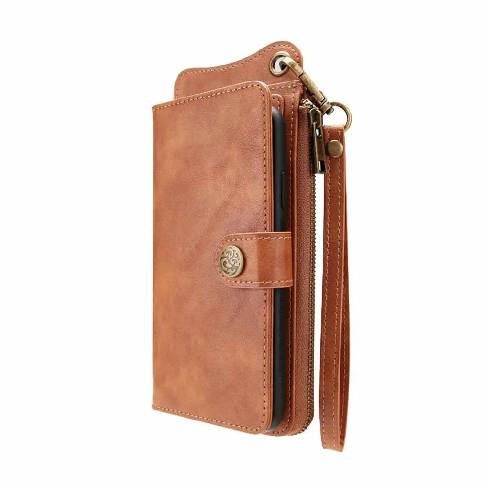 Light Brown Многофункциональный Флип кожаный чехол для телефона iPhone XSMAX XR XS X 8 7 Plus кошелек карта Магнитная задняя крышка для iPhone 11 Pro Coque - Цвет: Light Brown