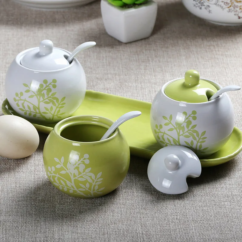 3 шт./компл. искусственная керамическая коробка для хранения приправ с держателем