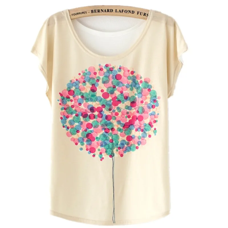 Женская футболка с коротким рукавом свободная хлопковая Футболка животным