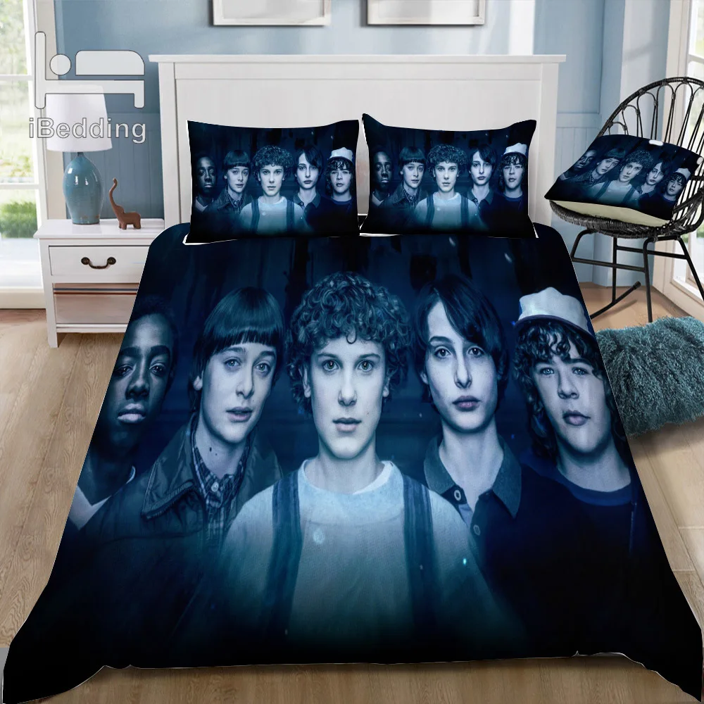 Комплект постельного белья из нового фильма очень странные дела с 3D рисунком