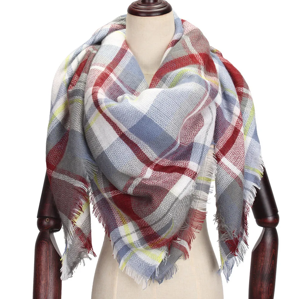 Новый модный дизайнерский зимний женский шарф кашемировый женские клетчатые