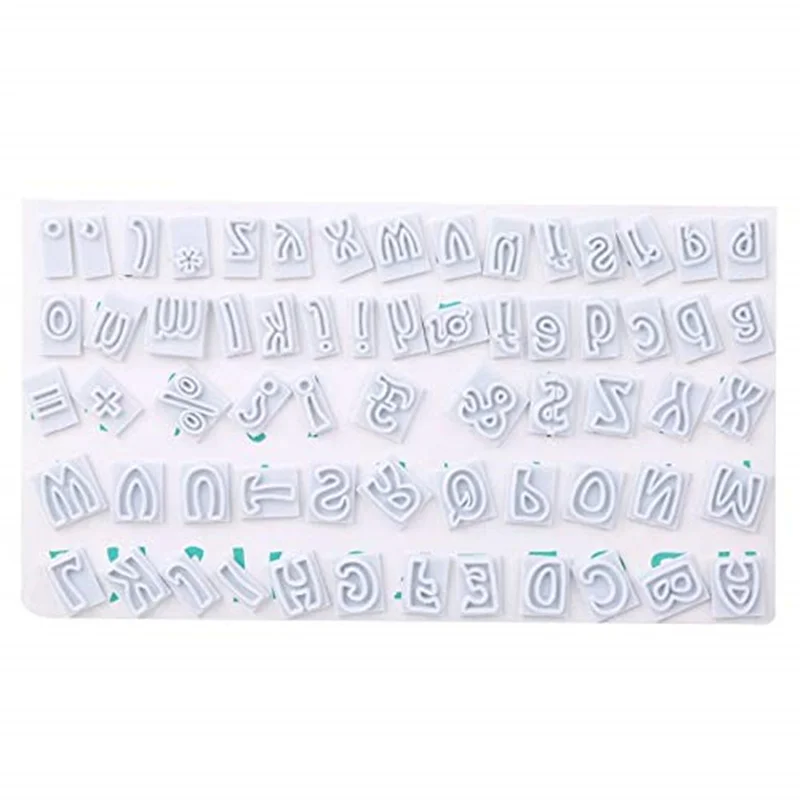 

64 Piece Plastic Alphabet Cookie Cutter Set Fondant Cutters Mold Upper and Lower Case Art Deco Number Letter Stamps