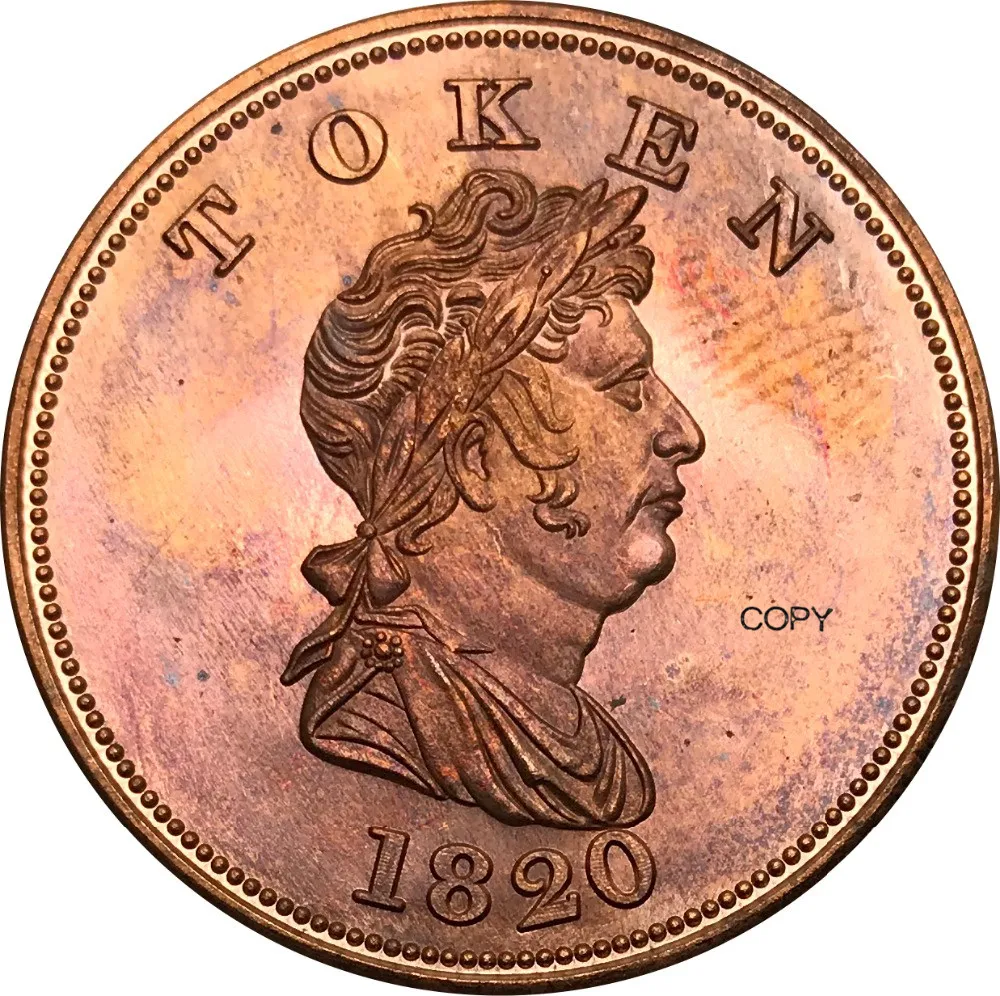 Северозападная компания незакрепленный Токен 1820 красная медь копия монет | Дом и