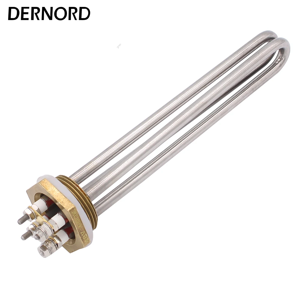 

DERNORD DC 48V 900W Low Voltage Immersion Water Heater Screw Plug Heater with 1 1/4" BSP Brass Thread U Shape Element
