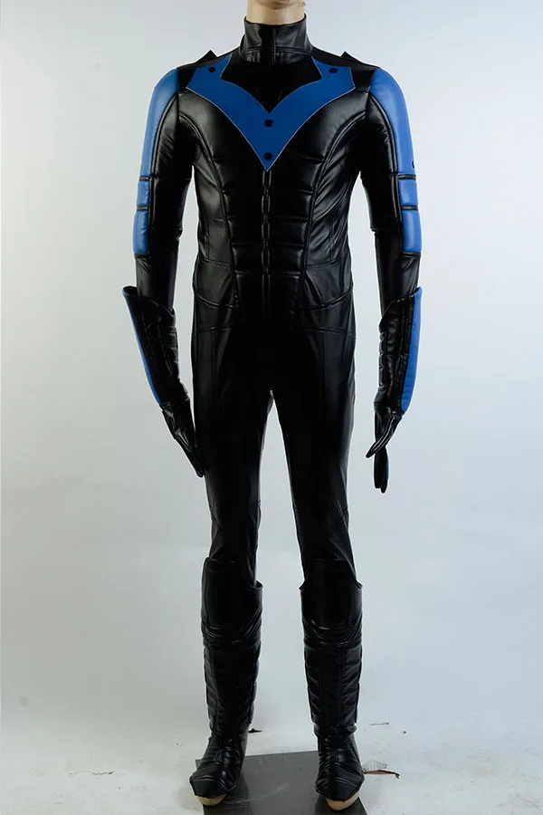 Бэтмен Косплей Аркхэм город Nightwing Робин, косплей костюм наряд полный комплект Униформа костюм Nightwing Хэллоуин Карнавальный Костюм