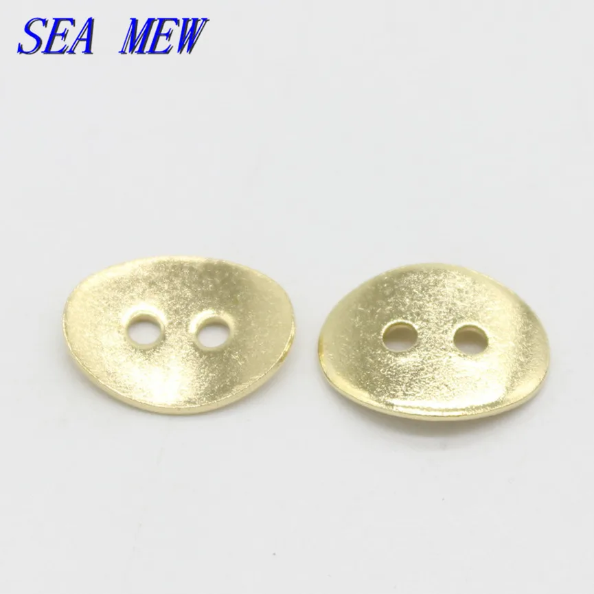 SEA MEW 100 шт 14 мм* 10,8 мм металлический необработанный латунный браслет застежки на ожерелье крючки с 2 отверстиями Кнопки DIY результаты для изготовления ювелирных изделий