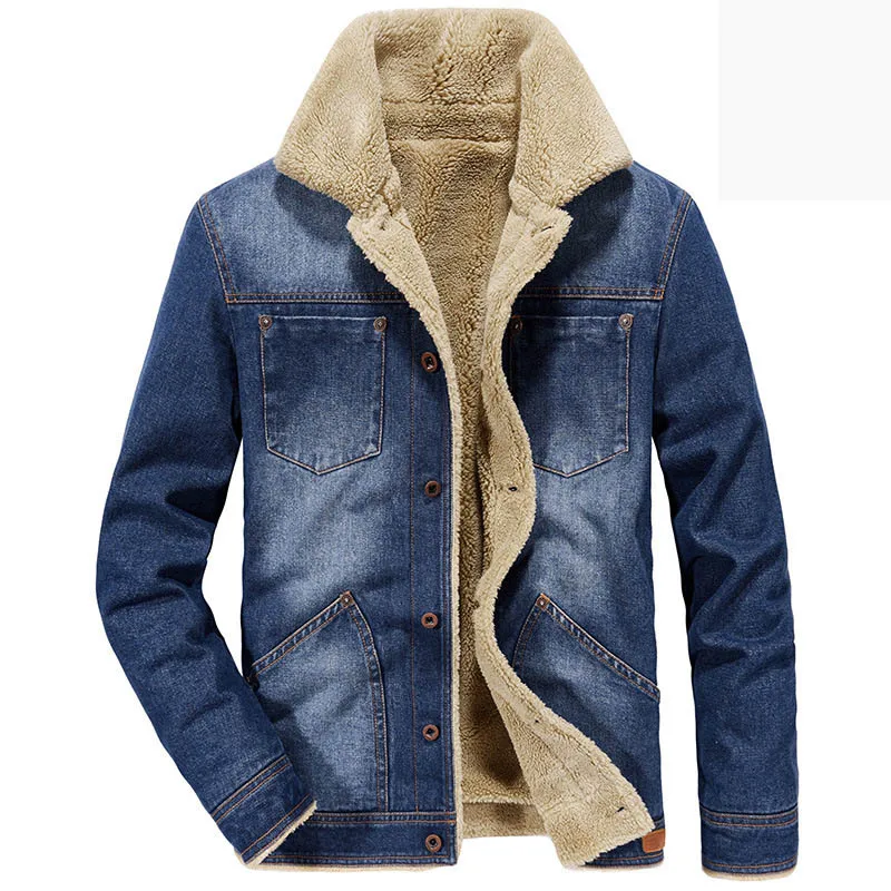 

Winter Jacket Men Denim Jacket Men Fleece Coat Thick Warm Winter Coat Men Military Jackets Plus Asian Size 4XL Chaqueta Hombre