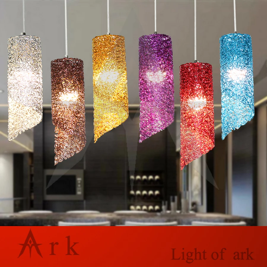 

ark light Modern Aluminum Wire cannular Pendant Lamp LED hanging light fixture Creative Bar Lighting dinner room coffee house