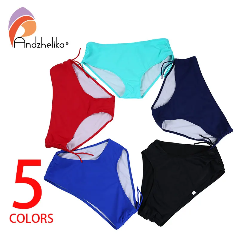 Andzhelika 2022 Women bikini Bottoms Plus Size XL-8XL Sport Adjustable Briefs Bathing Suit Panties Shorts Underwear Swimsuit