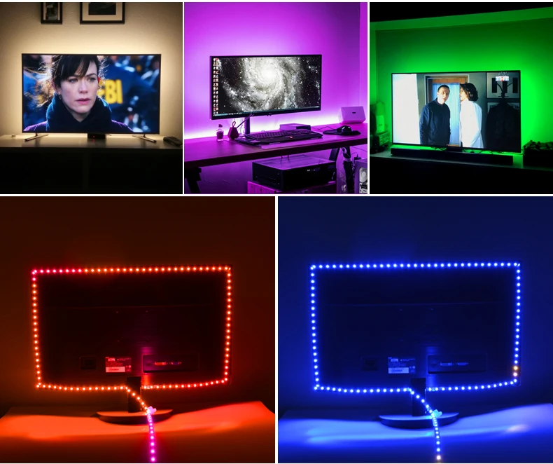 1 м 2 м 3 м светодиодный светильник для кухни RGB светодиодный светильник для телевизора с подсветкой для шкафа спальни 5050 светодиодный диодный декоративный светильник ing