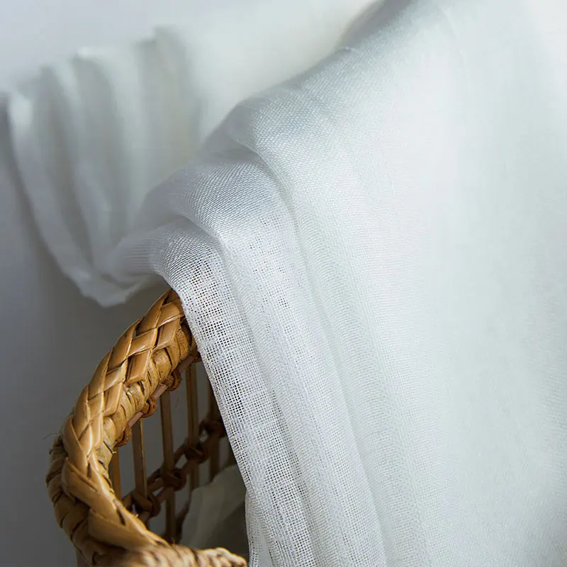 White CDIY тюль, занавески для гостиной, спальни, кухни, современные отвесные занавески для окна, занавески из льняной вуали, занавески для двери - Цвет: White